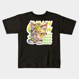 Cat Miaw: Playful and Cute Cat Design Kids T-Shirt